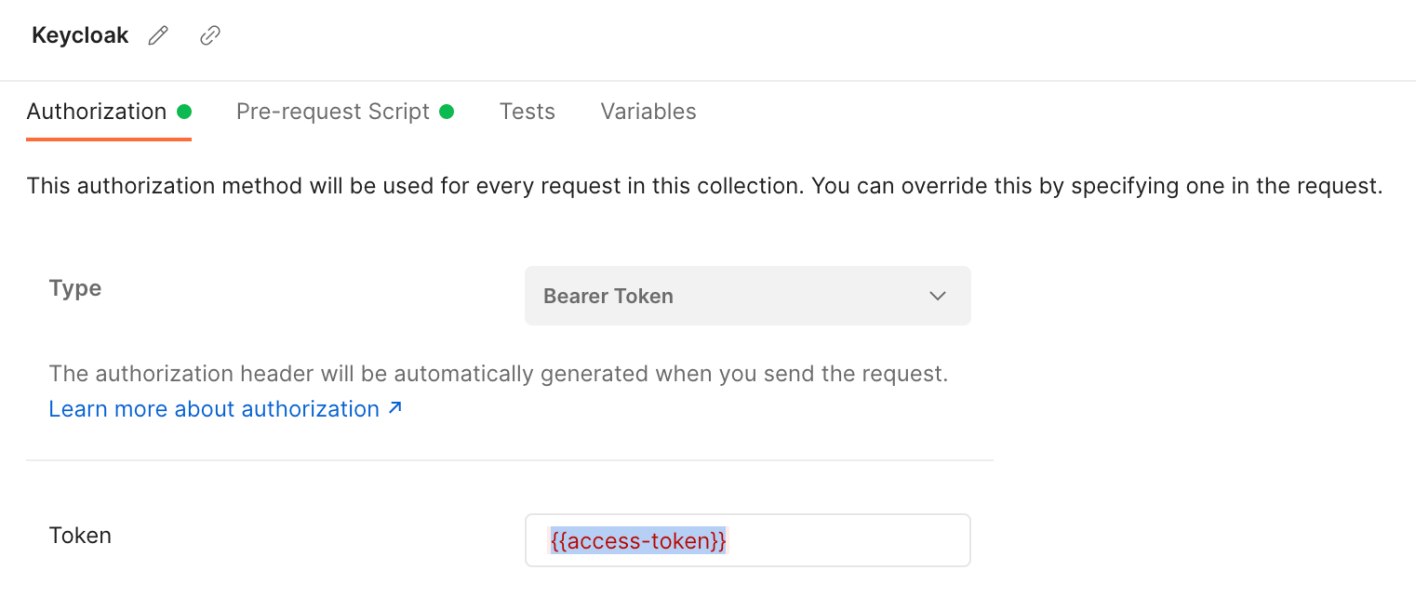 Postman Authorization tab